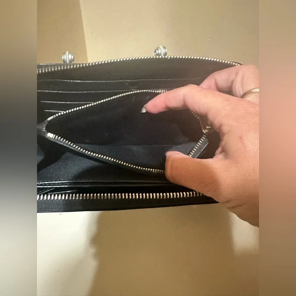 Dior Patent Black Trotter Long Zip Wallet
